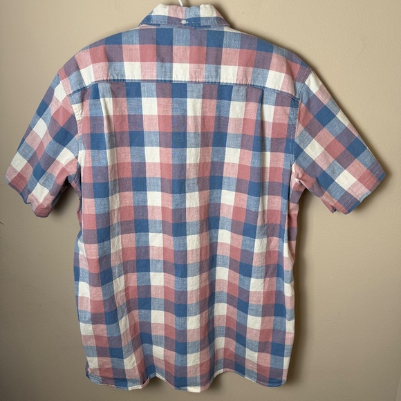 LL Bean Comfort Stretch Chambray Shirt Mens Large Tall Blue Pink Traditional Fit - Picture 2 of 7